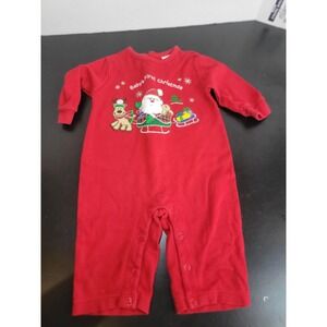 Baby's First Christmas Outfit Red‎ Santa Reindeer One Piece Romper Holiday Cute